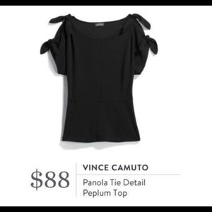 VINCE CAMUTO PANOLA TIE DETAIL PEPLUM TOP
